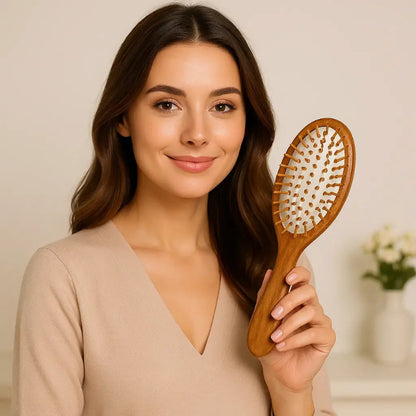 Anti-Frizz Bamboo Hairbrush